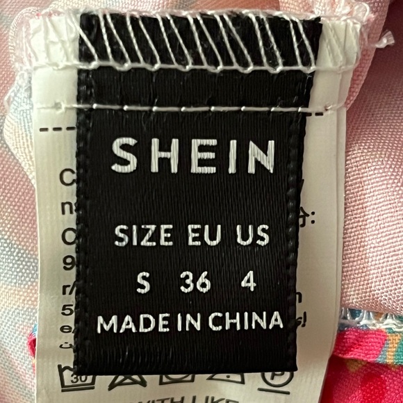 Women’s V-neck Chinese collar multicolor blouse size small from Shein - Picture 4 of 4